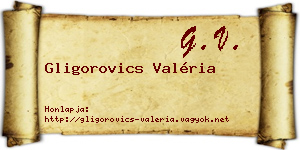Gligorovics Valéria névjegykártya