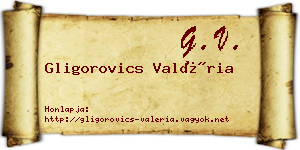 Gligorovics Valéria névjegykártya